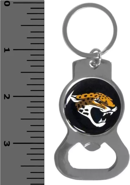 Jacksonville Jaguars Premium Solid Metal Bottle Opener Keychain, Silver Key... 2