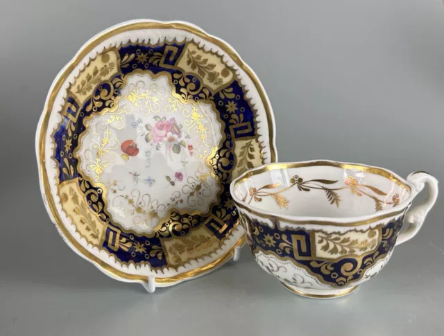 Samuel Alcock c1825 Cup & Saucer #1 Antique English Porcelain