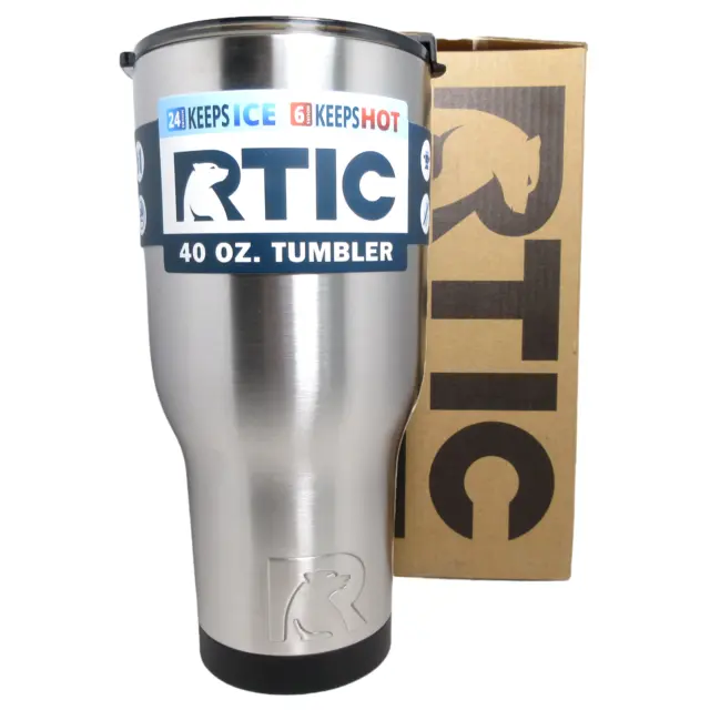 Rtic 40 oz Tumbler Silver Stainless Steel Insulated Double Wall Vacuum BPA Free