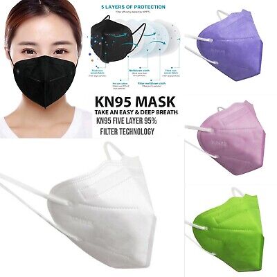 Lot 5 Color KN95 Protective 5 Layer Face Mask Disposable Respirator USA Seller