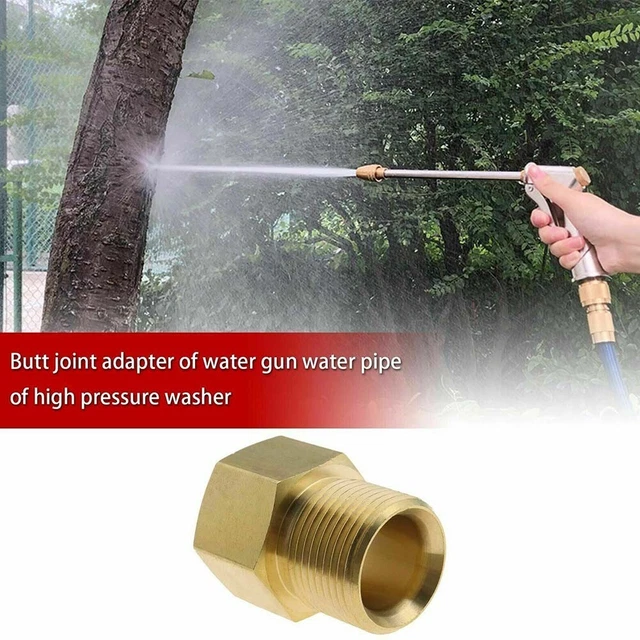 Getdoublerich Adaptateur M22 14 mm femelle vers G1/2 mâle pour nettoyeur haute pression, convertisseur métrique en laiton pour raccords de tuyau de