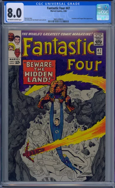 Cgc 8.0 Fantastic Four #47 1St Appearance Maximus Black Bolts Bro Ow/White Pages