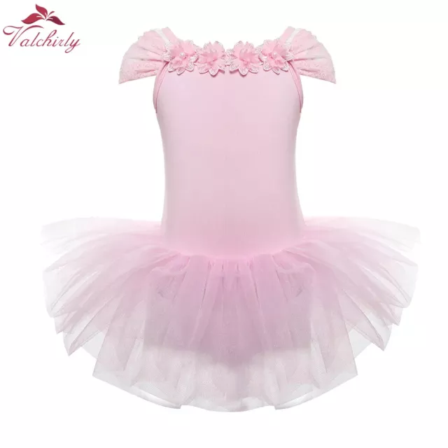 Kids Flower Ballet Dress Party Dance Wear Girls Ballerina Dance Costume  Toddler