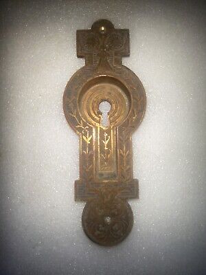 Antique EastLake Large Pocket Door Backplate Cast Brass