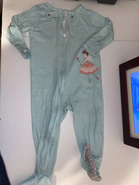 Girls Carters Zip Up Footed One Piece Pajamas, Size 24 Months, MG