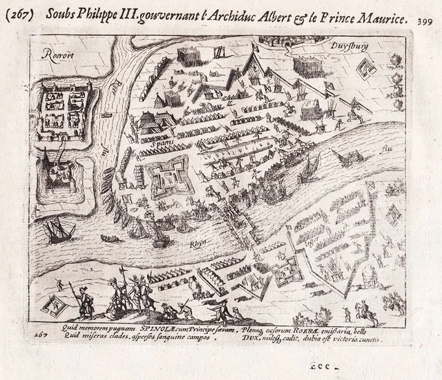 Ruhrort Duisburg Rhein Nordrhein-Westfalen Baudartius Kupferstich 1616
