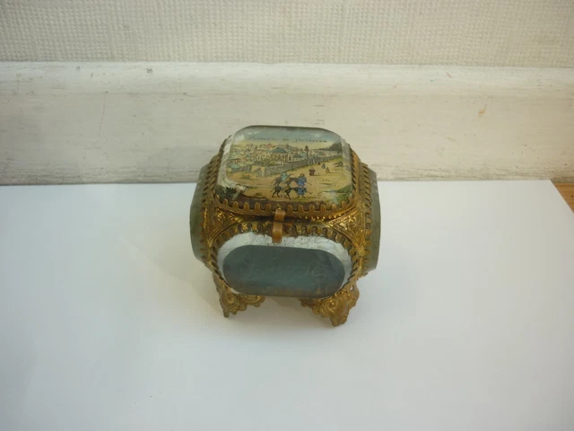 ANCIENNE BOITE À bijoux coffret verre Troyes fontaine Argence Napoleon