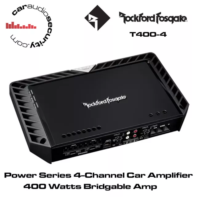 Rockford Fosgate Power T400-4 - 400 Watt 4-Channel Amplifier Speaker Amplifier