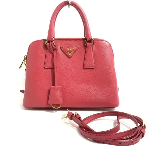 Prada Saffiano BL0838 handbag shoulder bag 2way mini pink Womens Authentic