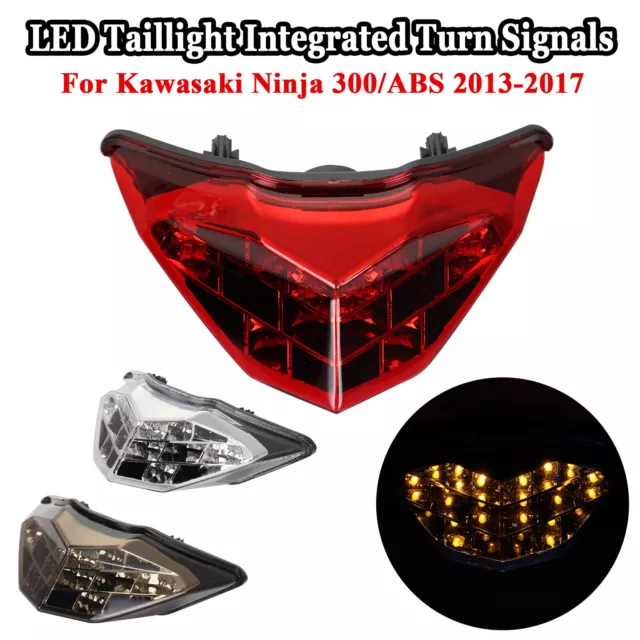 LED Taillight Integrated Brake Turn Signals For Kawasaki Ninja 300/ABS 2013-2017