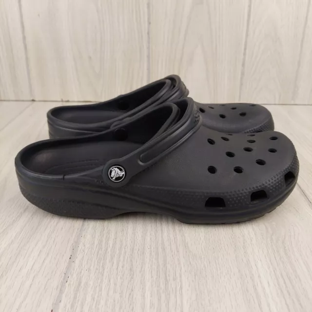 Crocs Classic Clogs Black Unisex Mens 10 Womens 12 Slip On Water Shoes Comfort