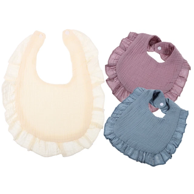 3 pcs Baby Teething Bibs Infant Drool Bibs Cotton Drooling Bibs Baby Girl Bibs