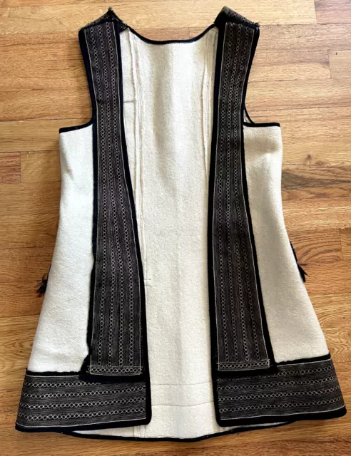 VNTG Romanian, Greek or Bulgarian? Hand Made Heavy Wool Folk Costume Vest S