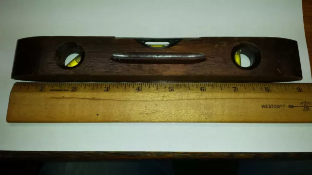 Vintage Stanley No.260 Oak Wood Carpenters 9 Inch 3 Bubble Level