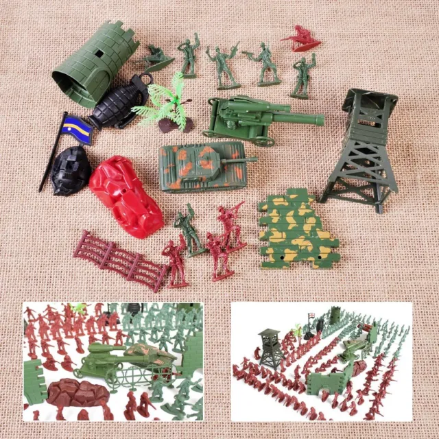 238x 1:72 4cm Plastic Military Toy Soldiers Army Men Figures Playset 6 Poses Em