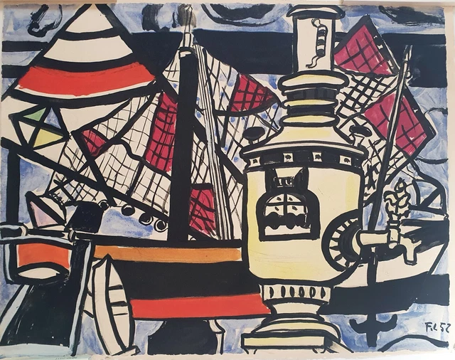 Lithographie Fernand Léger "Composition Cubiste II" Signée 1929 - Originale