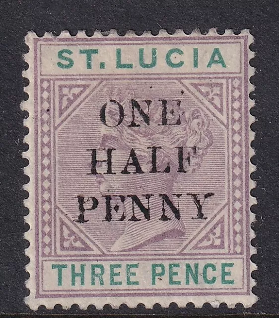 St Lucia SG53 1891-92 QV 1/2d on 3d Dull Mauve and Green -Lightly mounted mint