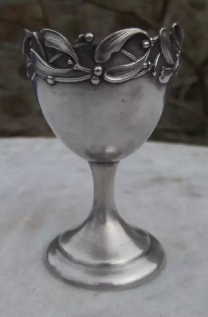 Coquetier Argent Massif Décor Art Nouveau Jugendstil Silver Egg Cup