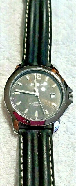 VALEUR 99 NEUVE Montre QUANTIEME Dateur HOMME Cuir Noir et