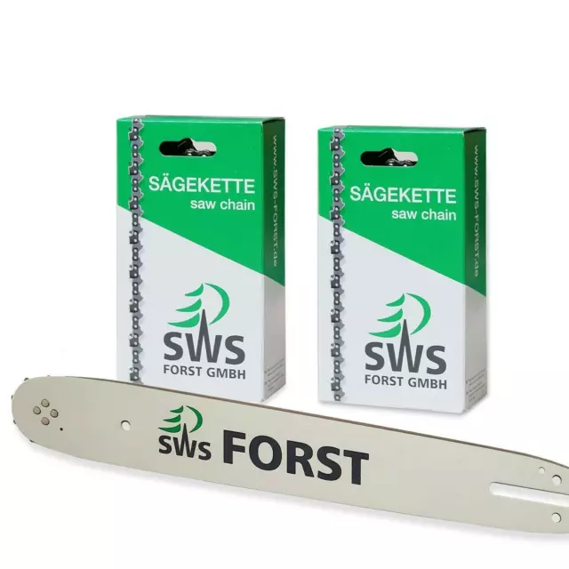 30cm SWS Forst Schwert Set 2 Sägeketten 3/8 44TG 1,3 mm p.f. Stihl MS 170 MS180