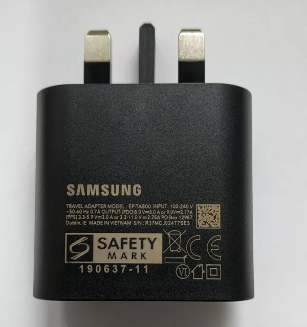 Genuine 25W Super Fast Type C Charger Plug/Cable For Samsung Galaxy S20 S21 S22 2