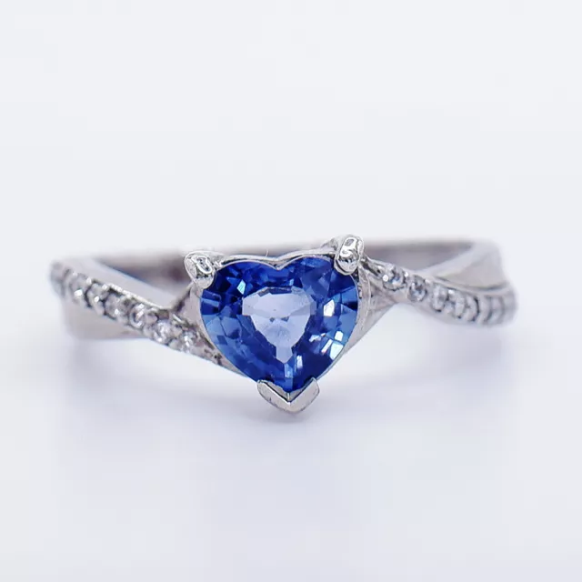 Exquisite Heart Tanzanite Deep Blue 925 Sterling Silver Handmade Engagement Ring