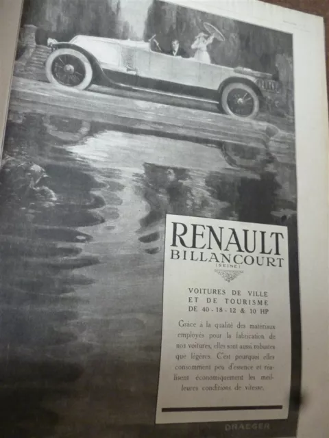 Renault Automobile City & Tourism 12 Paper Advertising 1920