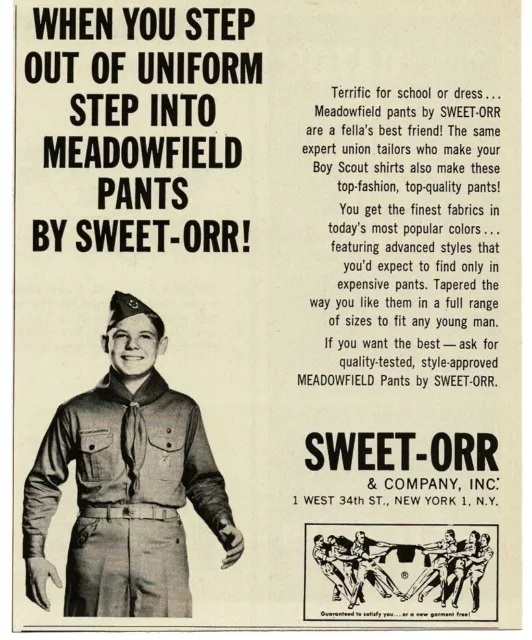 1965 SWEET-ORR Meadowfield pants Boy Scouts Of America Vintage Print Ad