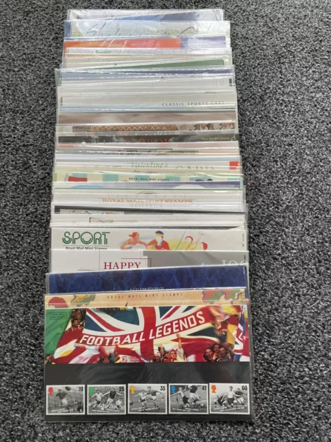 Job Lot of 48 UK GB Decimal Presentation Packs With Cellophane 1982-1997 Lot#G17