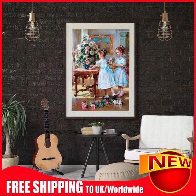 Two Sisters Oil Paint By Numbers Kit DIY Acrylic Painting on Canvas Frameless