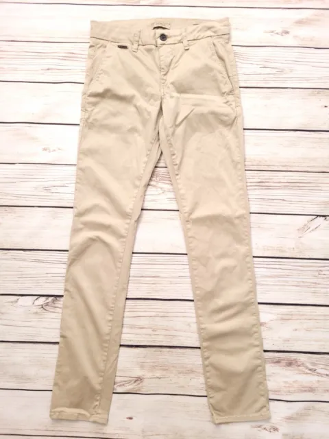 Womens GUESS Trousers Size 28 Chinos UK 10 Beige Skinny