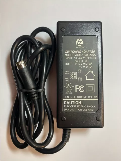 Ersatz für Flypower 12V 2000mA 5V 2000mA AC-DC ADAPTER SPP34-12.0/5.0-2000