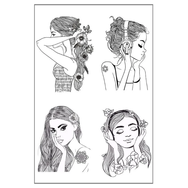 Cute Music Girl Transparent Clear Stamps for DIY Scrapbooking/Card Making