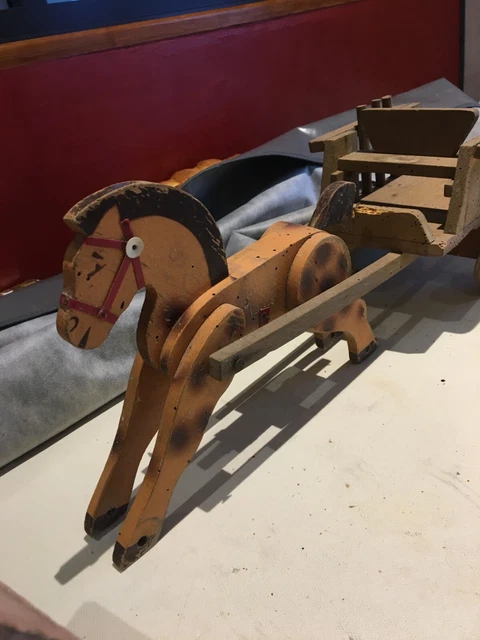 Ancien Cheval Tricycle En Bois Et Métal – Fin XIXe, Très Bon état