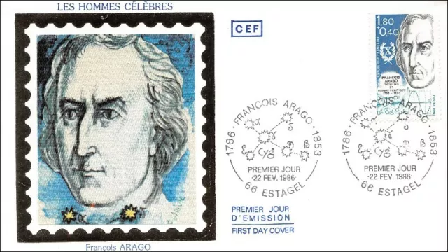 FRANCOIS ARAGO - Les Hommes Célèbres -  ESTAGEL - 1986 - FDC