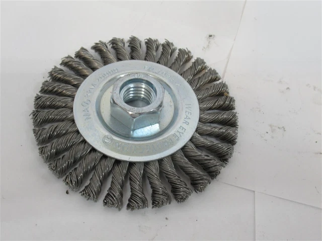 Cepillo de rueda de alambre de nudo Pferd 143438, 5/8"" - 11 ejes