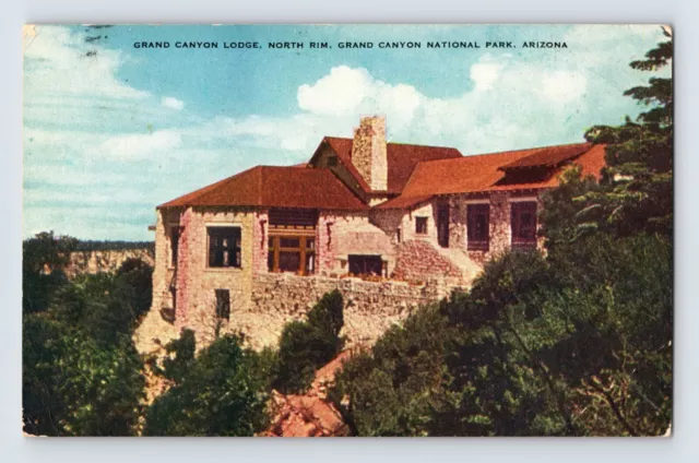POSTCARD ARIZONA GRAND Canyon AZ National Park Lodge North Rim 1946 ...