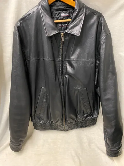 Vintage Wilson Leather Bomber Jacket sz L Thinsulate Lining