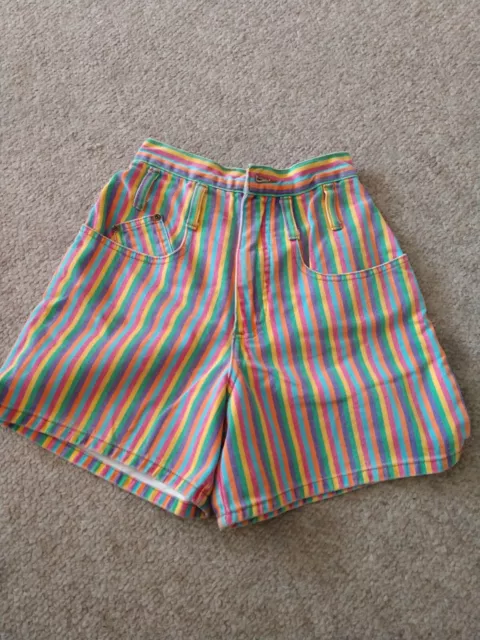 Vintage Paris sports club rainbow high waisted shorts size 2