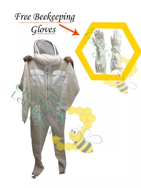 Bee Clothing 3 Layer beekeeping protective full suit ventilated fencingVeil- 2XL 3