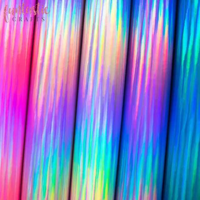 Holographic Mirrored Leatherette Fabric - Shiny Faux Leather for Crafts & Bows