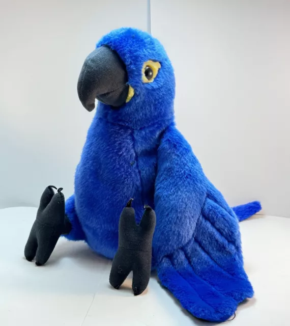 Hyacinth Macaw 12"  Plush Wild Republic Blue Parrot 2009 K & M Stuffed Animal VG