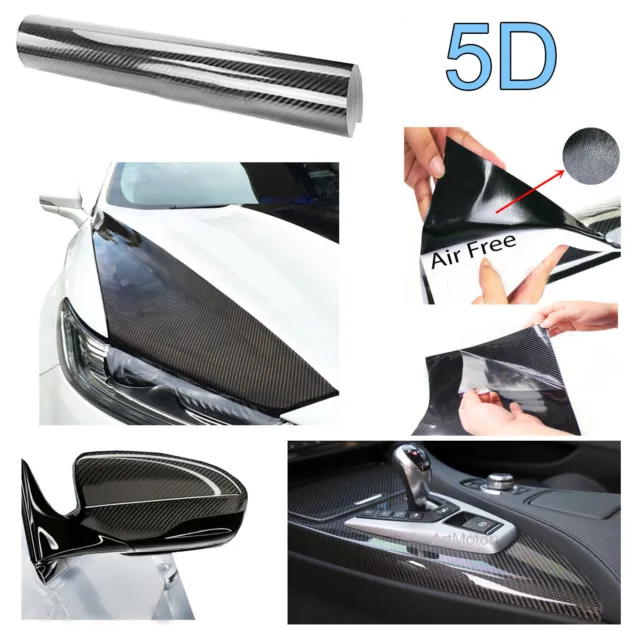 Vinilo de carbono 5D rollo de 150X30CM moldeable con calor para Bmw Audi Seat