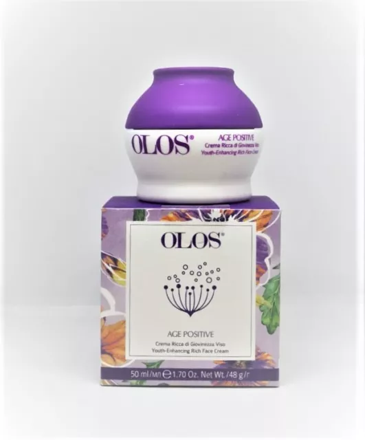 Olos AGE POSITIVE Crema Ricca di Giovinezza Viso 50ml - Crema Anti Age 3 Azioni