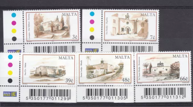 Mnh Malta Stamp Set 2004 Chapels Sg 1375-1379