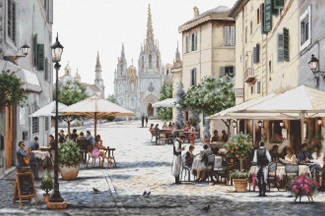 "Catedral de Barcelona"" Kit de Bordado Luca-S con Punto de Aguja Contado a Punta de Cruz "Catedral de Barcelona" HÁGALO USTED MISMO
