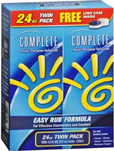 24 oz Twin Pack COMPLETE Multi-Purpose Solution Easy Rub Formula 01/25 Lens Care