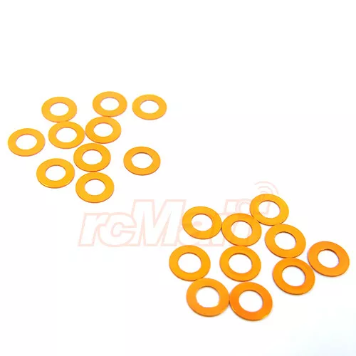 Yeah Racing Aluminum M3 Flat Washer 0.25mm 20pcs Orange RC Cars Drift Touring