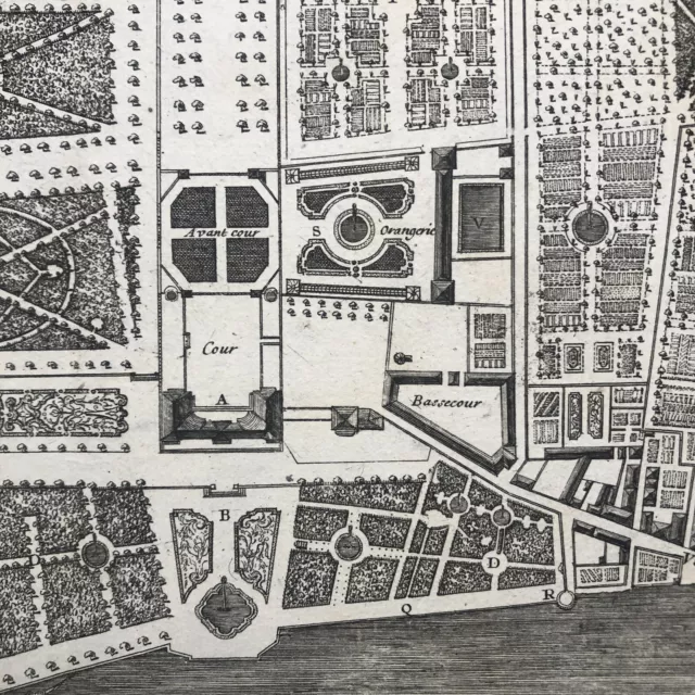 Plan du Château de Choisy-le-Roi Gravure du XVIIIe siècle Chez Jean Mariette 3