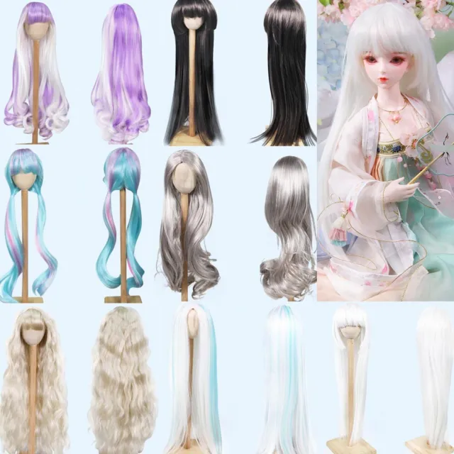 Hair Wigs for 1/3 BJD Doll Straight Curly Colorful Hair Wig DIY Toys Accessories